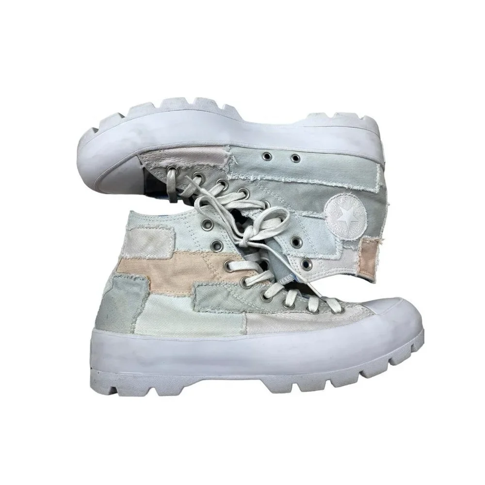 Converse Chuck Taylor All Star Hi Lugged Sneaker Denim Patchwork Women’s Size 11